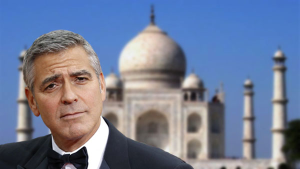 A Single Picture of George Clooney in Front of the Taj Mahal